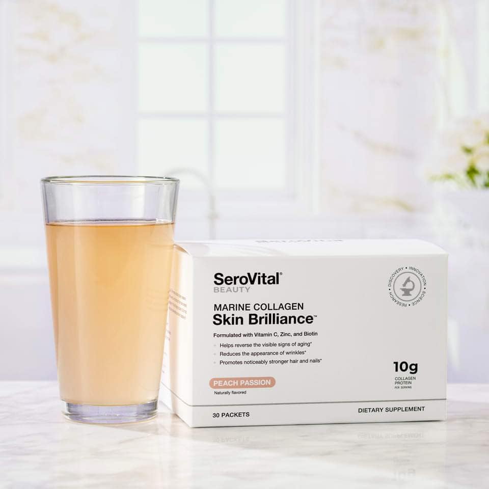 Serovital Skin Brilliance Marine Collagen – Hydrolyzed Marine Collagen Peptides Serovital