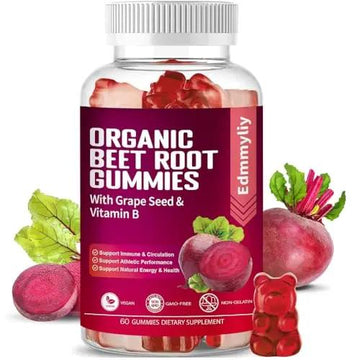 Organic Beet Root Gummies 1500mg for Men Women Beet Root for Athletic, Performance
