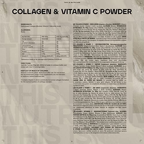 Bulk Collagen and Vitamin C Powder, 500 g, Packaging May Vary Bulk