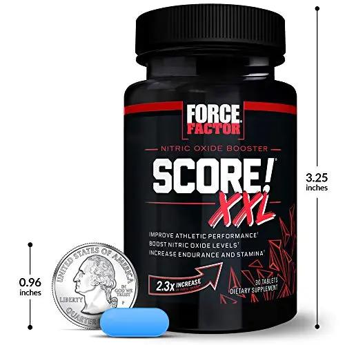 FORCE FACTOR Score! XXL, 3-Pack, Nitric Oxide Booster Supplement for Men with L Force Factor