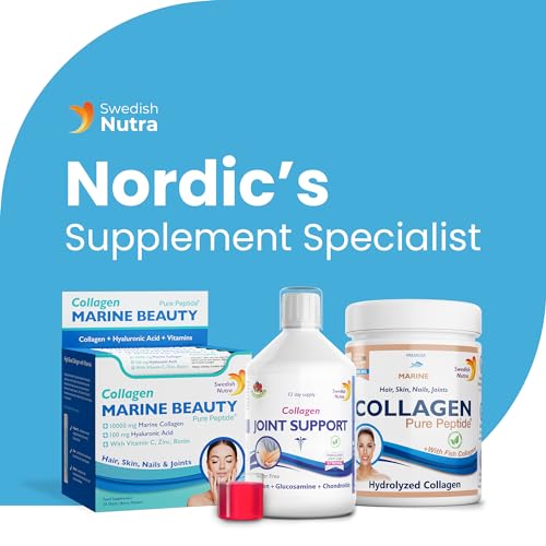 Swedish Nutra Joint Support Collagen - Pack of 500ml, 33 Day Supply | Berry Flavour | with Vitmain C & Glucosamine Swedish Nutra
