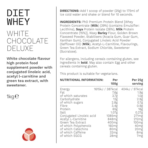 PhD Nutrition Diet Whey Low Calorie Protein Powder, Low Carb, High Protein Lean Matrix PhD