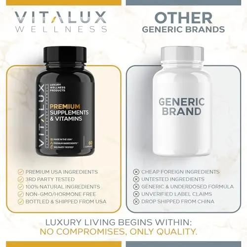 VITALUX || Premium Thermogenic Energy Burn || Metabolism Support, Boost Energy Levels, Increase Focus | Ultra Dosed Pre Workout w/ 8 Powerful Ingredients | 3rd Party Tested + USA Made - 120 Servings
