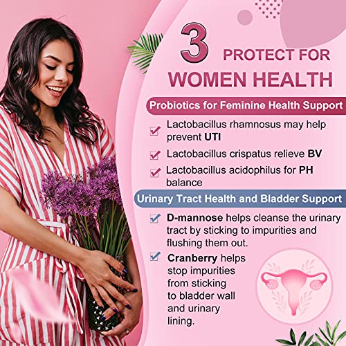 Probiotics-for-Women, Probiotics and Prebiotics, Cranberry and D-Mannose, 50-Billion NATURE TARGET