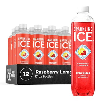 Sparkling Ice, Raspberry Lemonade Sparkling Water, Zero Sugar Flavored Water