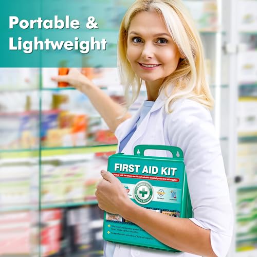 General Medi 360 Pieces Hardcase First Aid Kit - Comprehensive Large First Aid Box General Medi