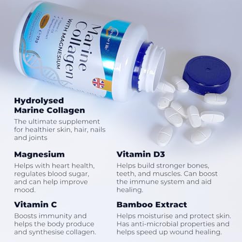 Reverse Life Powerful Marine Collagen Tablets 1800mg with Vitamin C & Vitamin D3 + Magnesium Reverse Life
