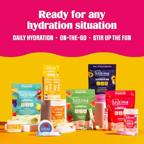 Ultima Replenisher Daily Electrolyte Drink Mix – Raspberry, 20 Stickpacks – Hydration Ultima Replenisher