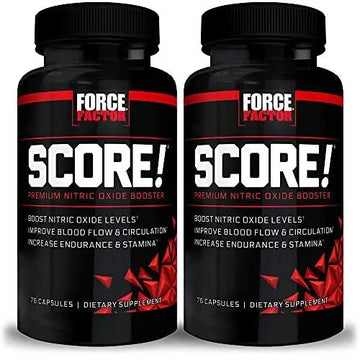 FORCE FACTOR Score!, 2-Pack, Nitric Oxide Supplement for Men, Nitric Oxide Booster