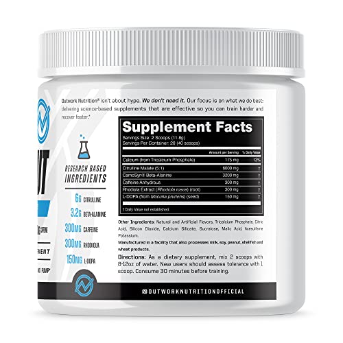 Outwork Nutrition Pre-Workout Supplement with Nootropics - Energy & Mental Focus Outwork Nutrition