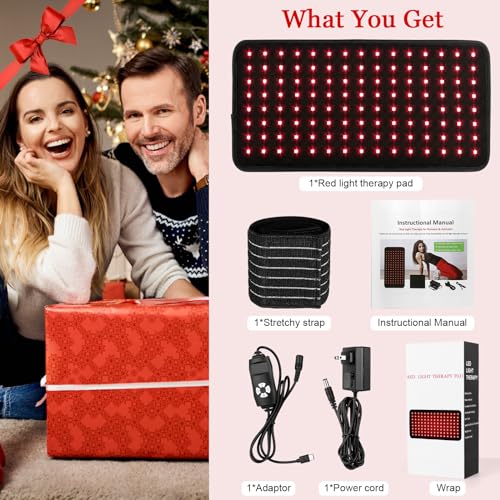 Yofalo 660nm LED Red Light and 850nm Near Infrared Red Light Therapy Belt Device for Body Pain Waist,