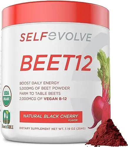 selfevolve Beet12 - Organic Beet Root Powder Enhanced with Vitamin B12, Nitric Oxide Booster