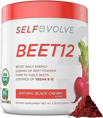 selfevolve Beet12 - Organic Beet Root Powder Enhanced with Vitamin B12, Nitric Oxide Booster