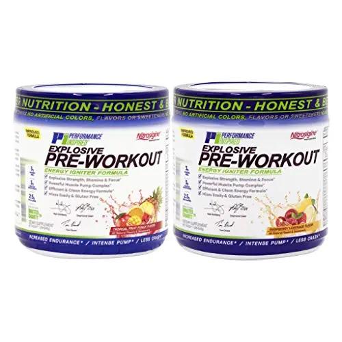 PERFORMANCE INSPIRED Nutrition Pre-Workout Powder - Contains Citrulline - Nitrosigine - Green Tea - All Natural - 1.49 lb - Tropical Fruit Punch