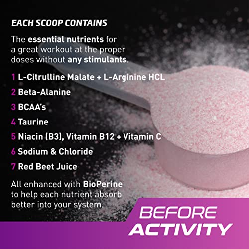 PrimeGENIX Stimulant-Free Pre Workout Powder for Men and Women - Energy Boost Drink with Beta Alanine, L Citrulline - Made in USA, 30 Servings
