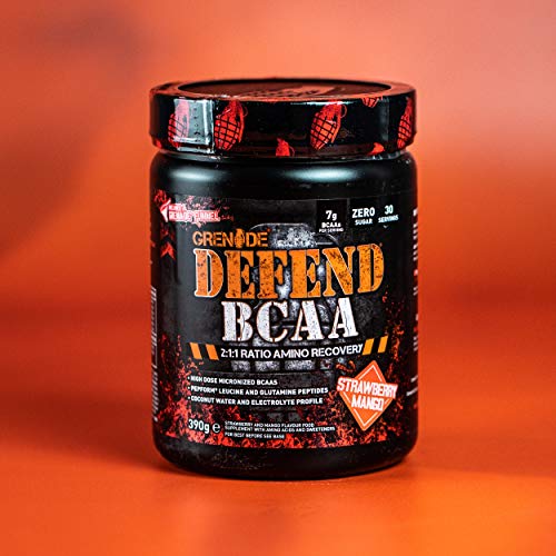 Grenade Defend BCAA Powder, Strawberry Mango, 390 g (7 g BCAA's Per Serving Grenade