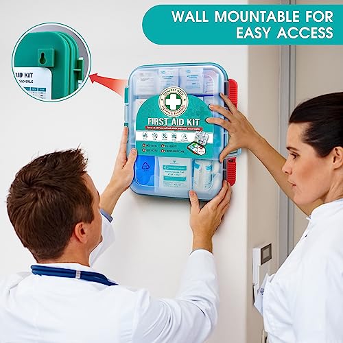 General Medi 420 Pieces Professional First Aid Kit - HardCase First Aid Box - Contains General Medi