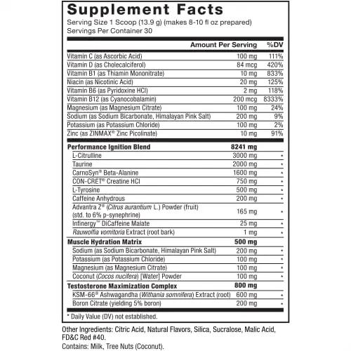 FORCE FACTOR Test X180 Pre-Workout Powder & Energy Supplement, Boost Focus Force Factor