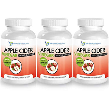 Apple Cider Vinegar Capsules - 100% Organic Apple Cider Vinegar Pills 1500 mg