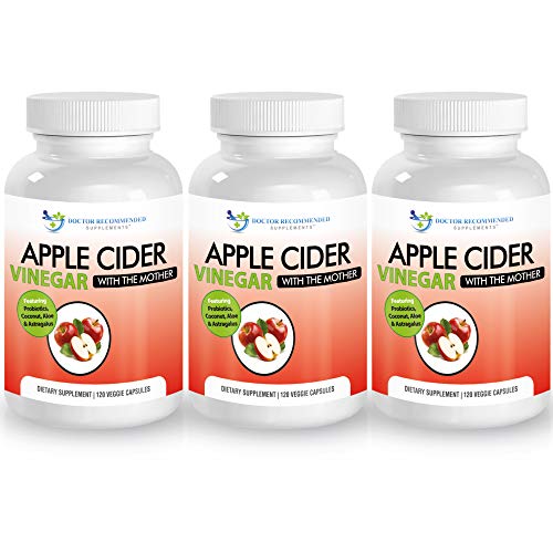 Apple Cider Vinegar Capsules - 100% Organic Apple Cider Vinegar Pills 1500 mg