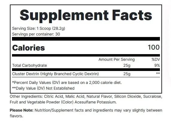 REDCON1 Cluster Bomb, Unflavored - Intra/Post Workout Carbs - Gluten Free + Vegan Cluster Dextrin - Carbohydrate Powder for Readily Available Energy (30 Servings)