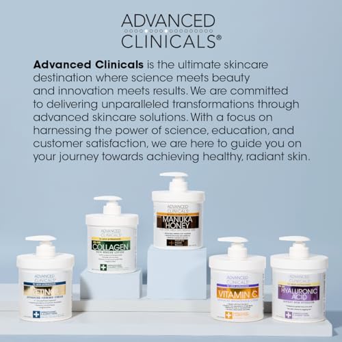Advanced Clinicals Retinol Cream. Value Set- Two spa size 16oz bottles with pump Advanced Clinicals