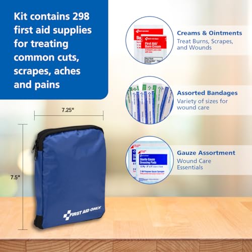 First Aid Only 442 All-Purpose Emergency First Aid Kit for Home, Work, and Travel First Aid Only