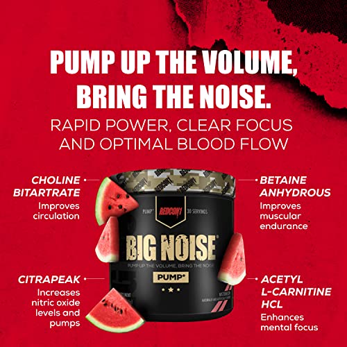 REDCON1 Big Noise Non-Stim Pre Workout Powder - Pump, Muscular Endurance + Focus REDCON1
