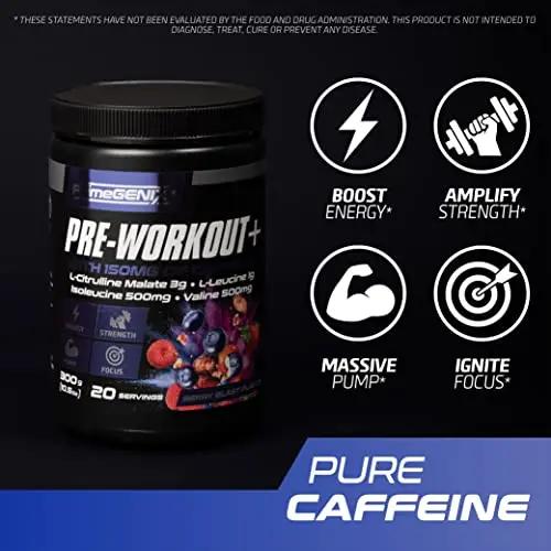 PrimeGENIX Pre-Workout+ Berry Blast Flavor | Max Performance | Boost Energy | Made in USA, 20 Servings