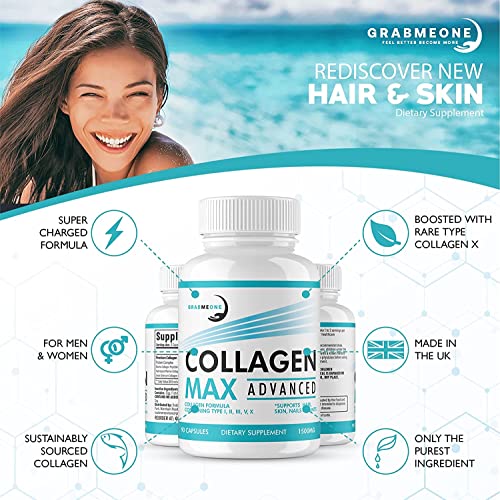 Premium Marine Collagen Supplements for Women, Ultra Potent Marine Collagen Capsules Collagen Max