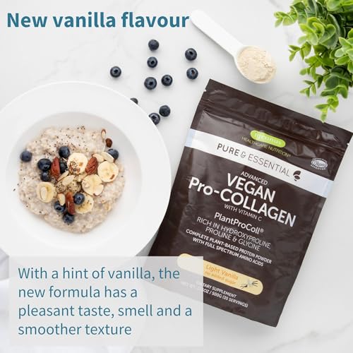 Vegan Collagen Powder, Natural Vanilla Flavour, Plant-Based Peptide Protein Supplement Igennus Healthcare Nutrition