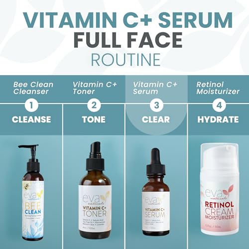 Eva Naturals Vitamin C Face Serum With Hyaluronic Acid - Anti Aging Serum