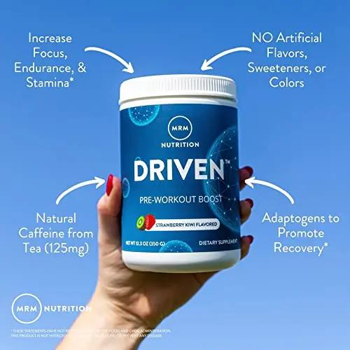 MRM Nutrition Driven Pre-Workout Powder | Blood Orange Flavored | 125mg Caffeine MRM