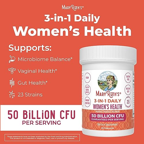 MaryRuth's 3-in-1 Daily Health Probiotics for Women | Clinically Tested | Hormone Support MaryRuth Organics