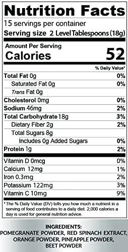 Nutrigardens Spin Boost Nitric Oxide Red Spinach Nitrate Pre-Workout Powder Concentrated Super Juice Powder with Beets for Athletic Endurance