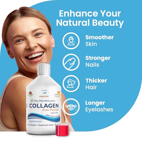 Swedish Nutra Liquid Marine Collagen - Sugar Free Berry Flavour | Minimize Fine Lines, Wrinkles & Improve Skin Elasticity Swedish Nutra