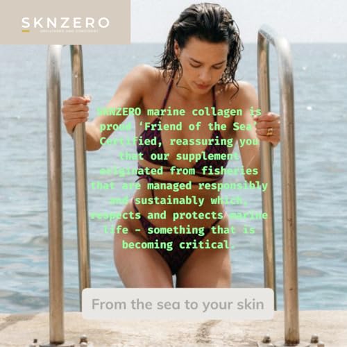 Marine Collagen Liquid 9000mg High Strength Supplement +Biotin, Vitamin B, C, E, Zinc & Turmeric & Ginger SKNZERO