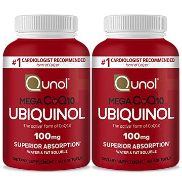 Qunol Ubiquinol CoQ10 100mg Softgels, Mega Ubiquinol 100mg - Superior Absorption