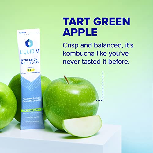 Liquid I.V. Hydration Multiplier + Probiotic Kombucha - Tart Green Apple - Hydration Powder Liquid I.V.
