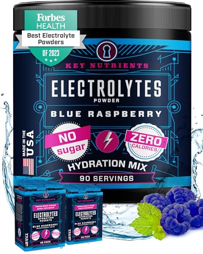 KEY NUTRIENTS Multivitamin Electrolytes Powder No Sugar - Tempting Blue Raspberry