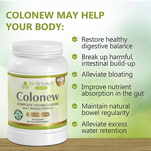 BioSource Labs Colonew Complete Colon Cleanse Natural Detox Supplement for Daily BioSource Labs