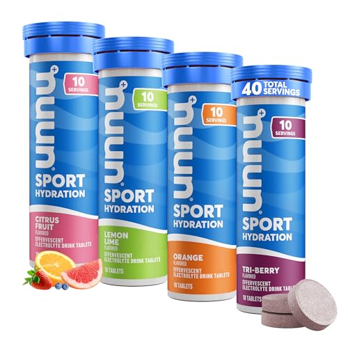 Nuun Sport Electrolyte Tablets for Proactive Hydration, Mixed Citrus Berry Flavors, 4 Pack