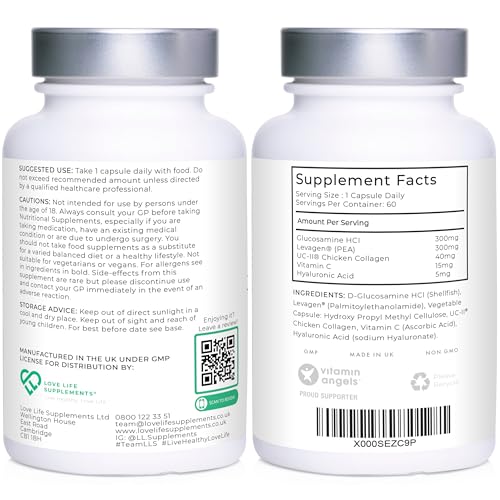 Love Life Supplements Joint Support with Levagen® (Palmitoylethanolamide) + UC-II® LOVE LIFE SUPPLEMENTS