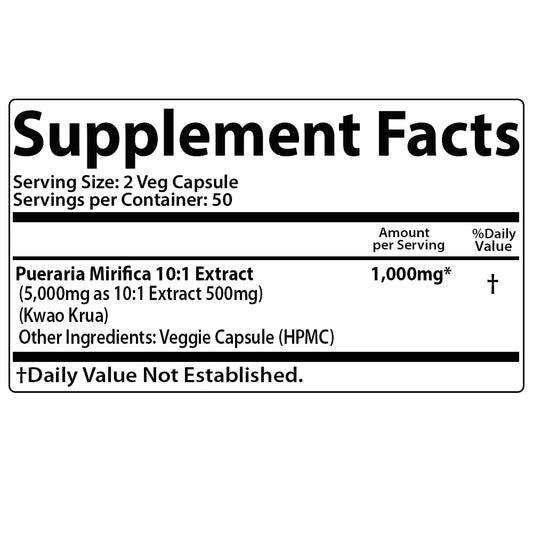 Feminizer Sex Change Pills by SMS, 100 Veggie Caps Pueraria Mirifica 1,000mg Pure