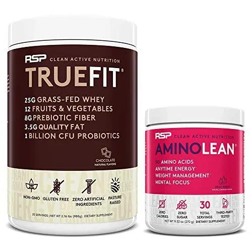 RSP NUTRITION AminoLean Pre Workout Energy (Fruit Punch 30 Servings) with TrueFit