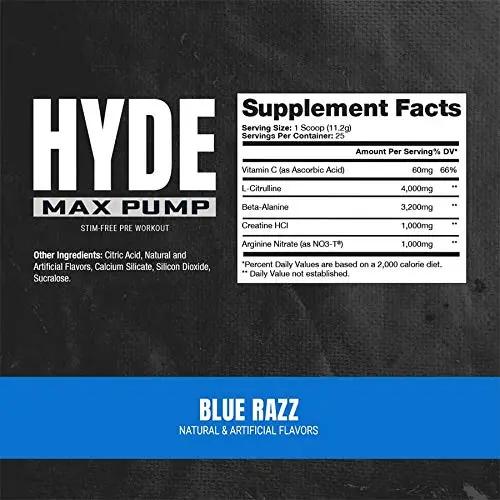 PROSUPPS Mr. Hyde Signature Blue Razz and Hyde Max Pump Blue Razz Bundle