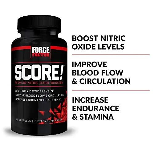 FORCE FACTOR Score!, 2-Pack, Nitric Oxide Supplement for Men, Nitric Oxide Booster with L-Citrulline and Tribulus terrestris to Improve Blood Flow and Enhance Performance, 152 Capsules