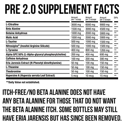 HTLT Pre-Workout Powder - 60 Servings, Non-Itch, No Beta Alanine (Grape Candy)
