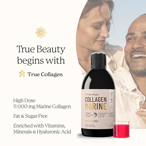 True Collagen - Premium 11000mg Collagen Marine I Pure Hydrolyzed Collagen (Type I & III) True Collagen