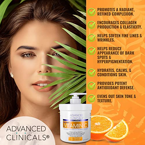 Advanced Clinicals Vitamin C Face & Body Cream Moisturizing Skin Care Lotion, Anti Advanced Clinicals